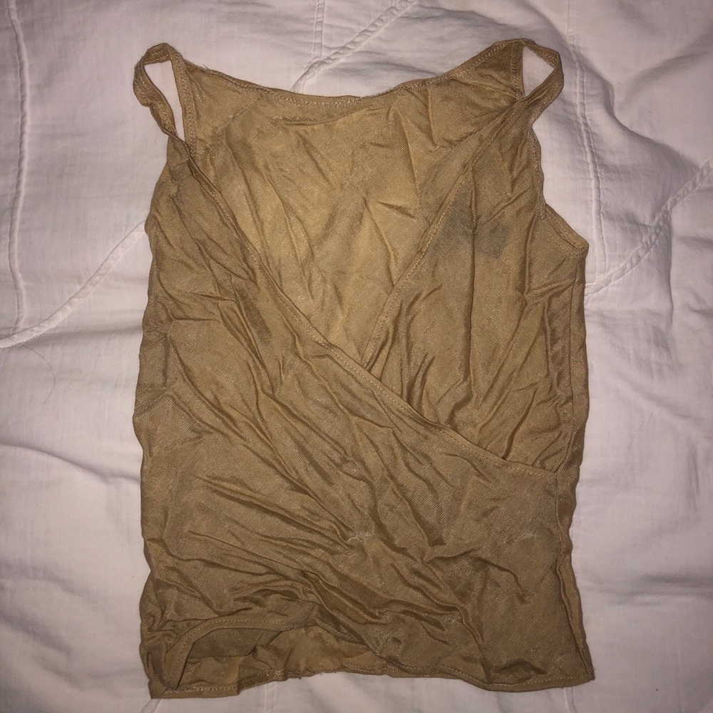Kenneth Cole backless gold tank